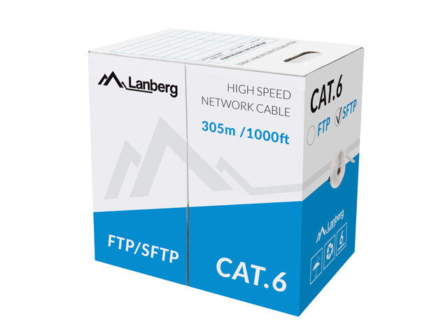 Lanberg LCS6-11CU-0305-S netværkskabel Grå 305 m Cat6 SF/UTP (S-FTP)