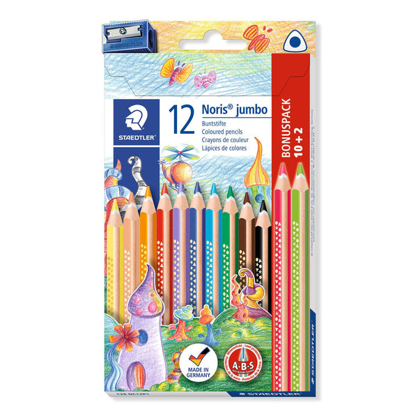 Staedtler 128 Sort, Blå, Bordeaux, Brun, Grøn, Lyse Blå, Lysegrøn, Orange, Fersken, Rød, Violet, Gul 12 stk