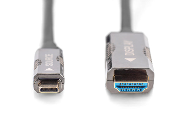 Digitus AK-330150-200-S videokabel adapter 20 m USB Type-C HDMI Sort