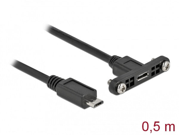 DeLOCK 35108 USB-kabel USB 2.0 0,5 m Micro-USB B 0,48 Gbit/sek. Sort