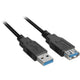 Sharkoon 1m, 2xUSB3.0-A USB-kabel USB 3.2 Gen 1 (3.1 Gen 1) USB A 5 Gbit/sek. Sort