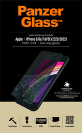 PanzerGlass ® Privacy Skærmbeskyttelse iPhone SE (2020/2022) | 8 | 7 | 6 | 6s | Standard Fit