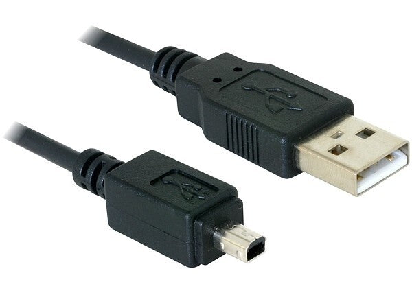 DeLOCK Camera cable USB-B mini 4pin > USB-A 1,5m male-male USB-kabel Mini-USB B USB A Sort