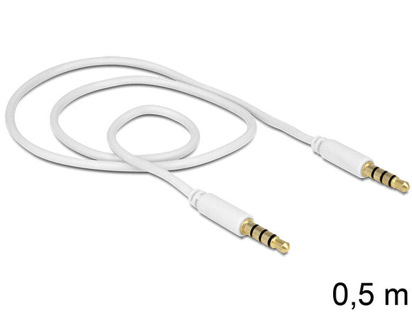 DeLOCK 3.5mm - 3.5mm, 0.5m lydkabel 0,5 m Hvid
