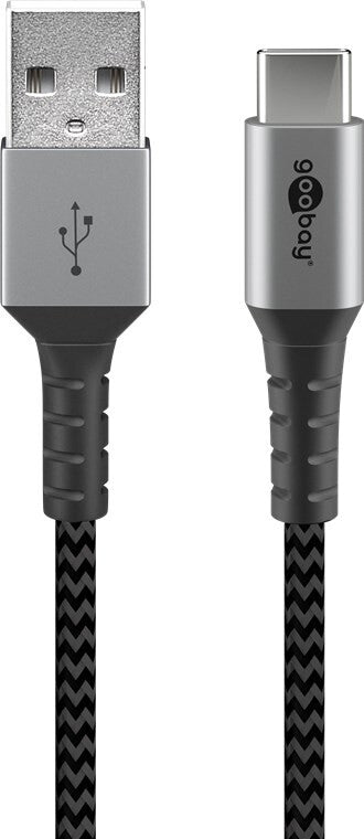 Goobay 49297 USB-kabel USB 2.0 2 m USB C USB A Sort, Grå
