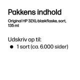 HP Original 32XL-blækflaske, sort, 135 ml