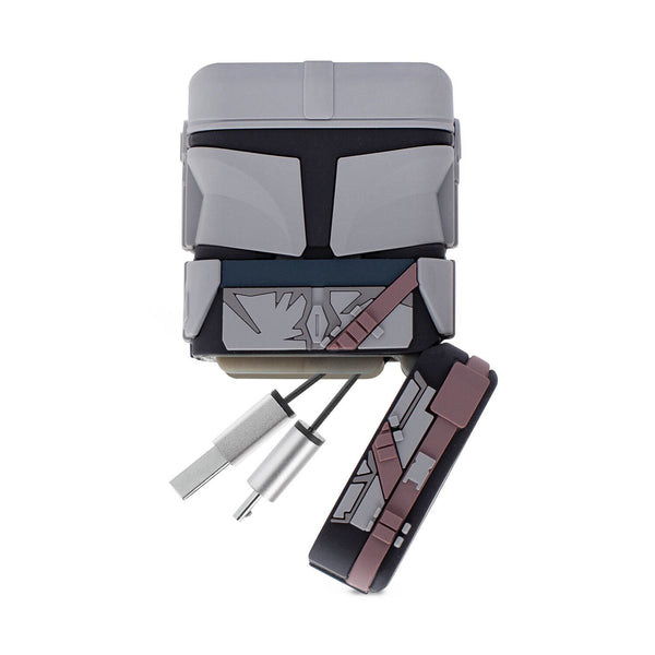 Thumbs Up PowerSquad The Mandalorian USB-kabel 0,6 m USB A USB C/Micro-USB B/Lightning Sort, Grå