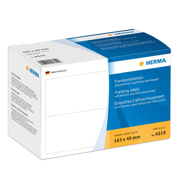 HERMA 4319 selvklæbende etiket Rektandel Hvid 1000 stk