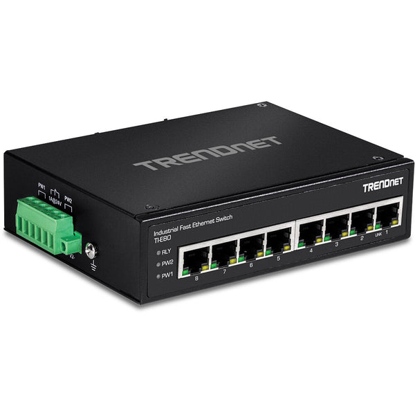 Trendnet TI-E80 netværksswitch Ikke administreret Fast Ethernet (10/100) Sort
