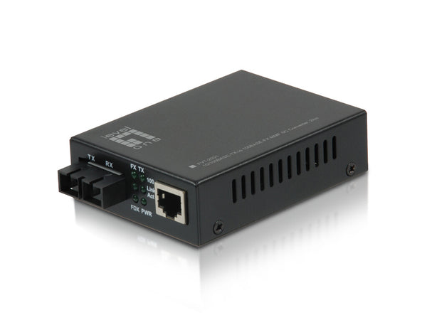 LevelOne FVT-2001 netværksomformer til medie 100 Mbit/s 1310 nm Multitilstand Sort