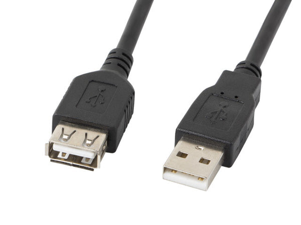 Lanberg CA-USBE-10CC-0018-BK USB-kabel USB 2.0 1,8 m USB A 0,48 Gbit/sek. Sort