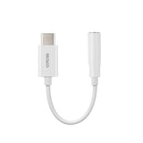 Deltaco USB-C til 3,5 mm adapter, stereo, aktiv, 11 cm, hvid