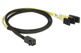 DeLOCK 83393 Serial Attached SCSI (SAS)-kabel 1 m Sort, Sølv