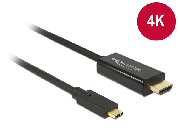 DeLOCK 85258 videokabel adapter 1 m USB Type-C HDMI Sort