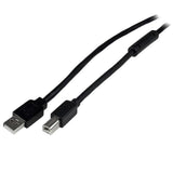 StarTech.com USB2HAB65AC USB-kabel USB 2.0 20 m USB A USB B 0,48 Gbit/sek. Sort