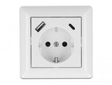 DeLOCK 11489 stikkontakt CEE 7/3 + USB Hvid