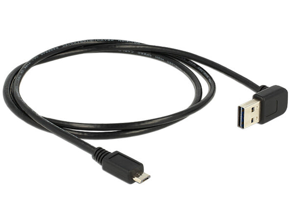 DeLOCK 1m, USB 2.0-A - USB 2.0 micro-B USB-kabel USB A Micro-USB B 0,48 Gbit/sek. Sort