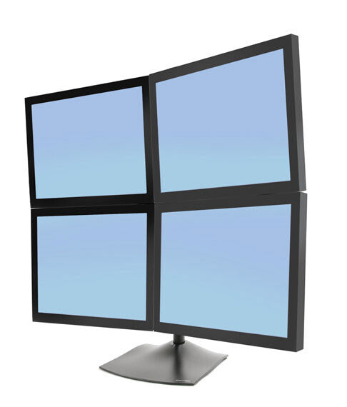 Ergotron DS Series DS100 Quad Monitor Desk Stand 61 cm (24") Skrivebord Sort