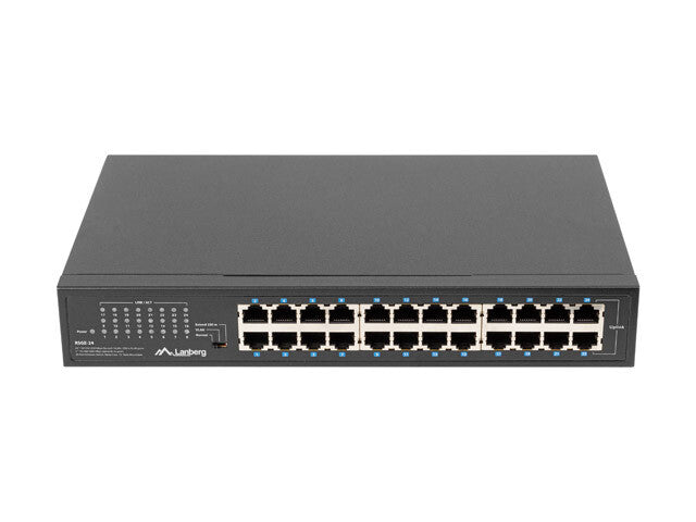 Lanberg RSGE-24 netværksswitch Ikke administreret Gigabit Ethernet (10/100/1000) 1U Sort