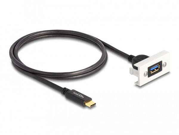 DeLOCK Easy 45 USB-kabel USB 3.2 Gen 2 (3.1 Gen 2) 1 m USB C USB A 10 Gbit/sek. Sort, Hvid