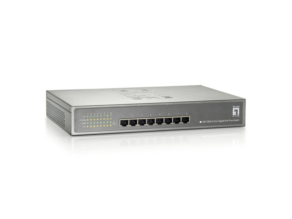 LevelOne GEP-0822 netværksswitch Gigabit Ethernet (10/100/1000) Strøm over Ethernet (PoE) Grå