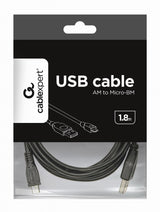 Gembird CCP-mUSB2-AMBM-6 USB-kabel USB 2.0 1,8 m USB A Micro-USB B Sort