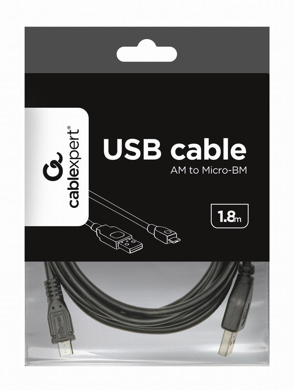 Gembird CCP-mUSB2-AMBM-6 USB-kabel USB 2.0 1,8 m USB A Micro-USB B Sort