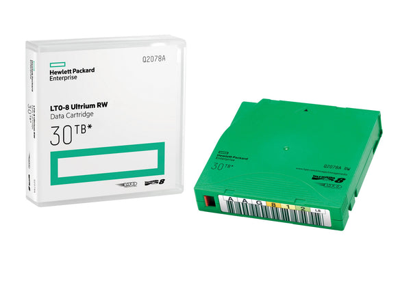HPE LTO-8 Ultrium 30TB RW Non Custom Labeled Library Pack 20 Data Cartridges with Cases Tomt databånd 1,26 cm