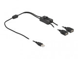 DeLOCK 86803 USB-kabel USB 2.0 1 m USB A 2 x USB A Sort