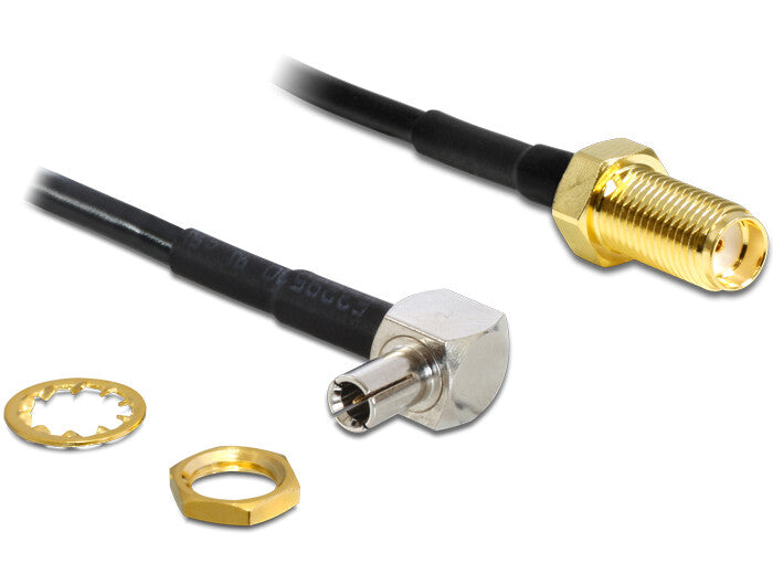 DeLOCK 88487 koaxial kabel 1,45 m TS-9 SMA Sort