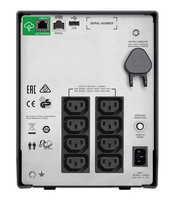 APC SMC1000IC UPS-enhed Interaktivt indgangsstik 1 kVA 600 W 8 AC stikkontakt(er)