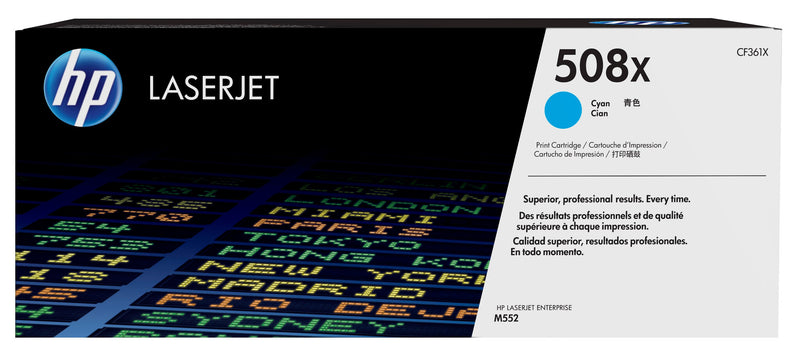 HP Original 508X LaserJet-tonerpatron med høj kapacitet, cyan