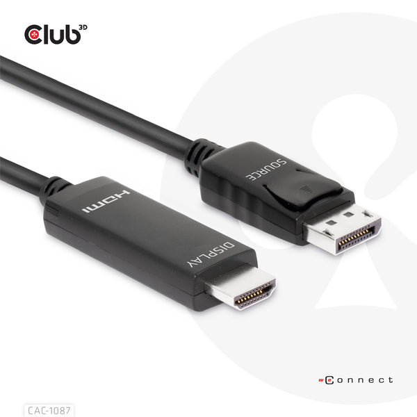 CLUB3D CAC-1087 videokabel adapter 3 m DisplayPort HDMI Sort