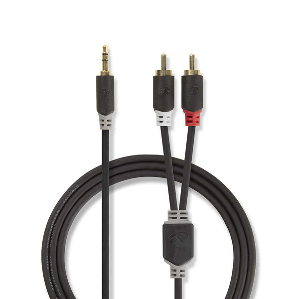 Nedis CABW22200AT20 lydkabel 2 m 3.5mm 2 x RCA Anthracit