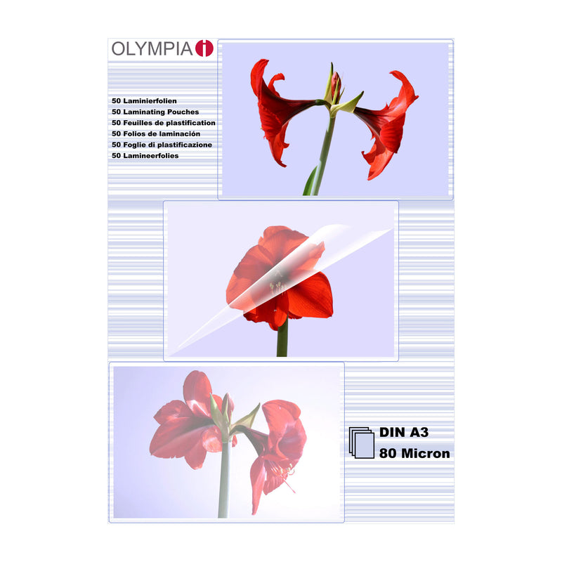 Olympia 1x50 DIN A3 80 micron plastlomme 50 stk