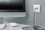 Digitus DA-70618 stikkontakt 2 x USB A + 1 x USB C Hvid