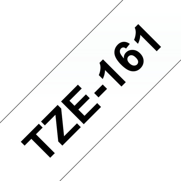 Brother TZE-161 etiketbånd Sort på transparant