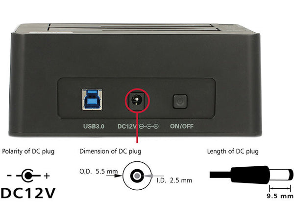DeLOCK 62661 drev dockingstation USB 3.2 Gen 1 (3.1 Gen 1) Type-B Sort