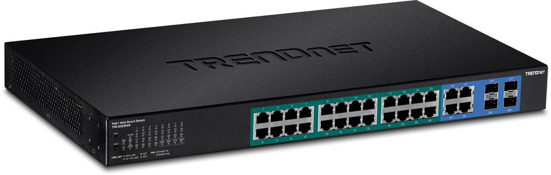 Trendnet TPE-5028WS netværksswitch Administreret Gigabit Ethernet (10/100/1000) Strøm over Ethernet (PoE) 1U Sort