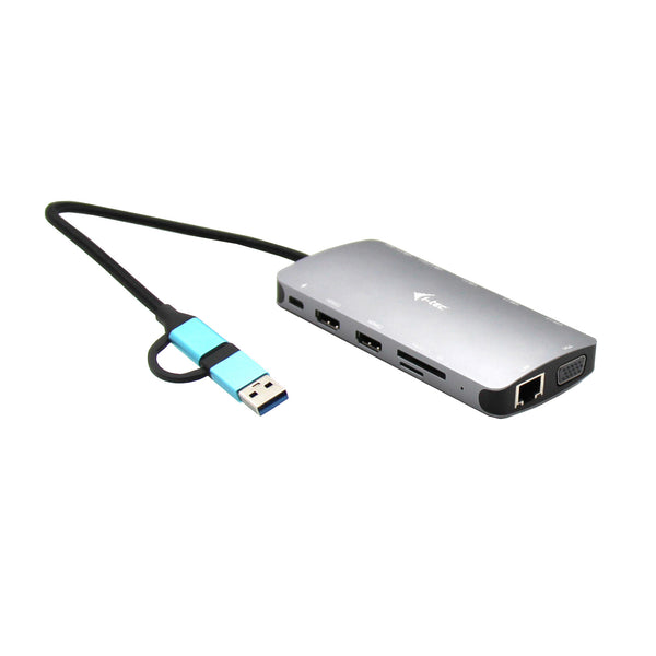 i-tec CANANOTDOCKPD dockingstation Ledningsført USB 3.2 Gen 1 (3.1 Gen 1) Type-A + Type-C Sølv