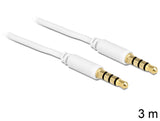 DeLOCK 3.5mm - 3.5mm, 3m lydkabel Hvid