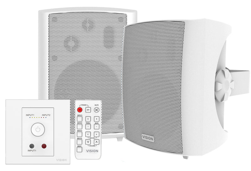 Vision TC3-AMP+SP-1800 højttaler 3-vejs Hvid Ledningsført 50 W