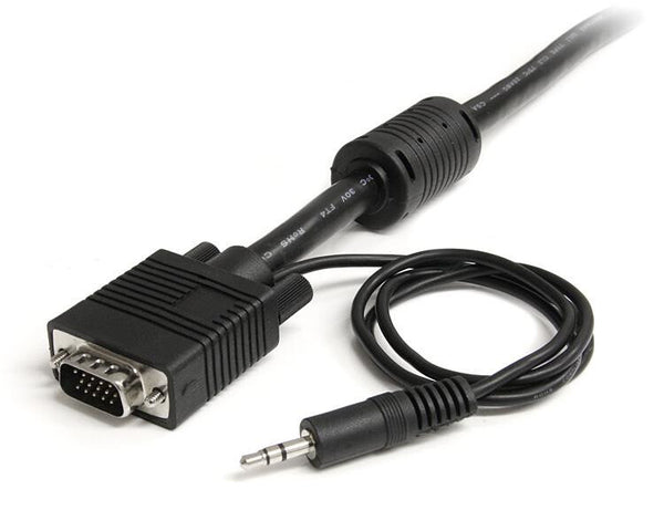 StarTech.com VGA, 3.5mm - VGA, 3.5mm, 5m VGA (D-Sub) + 3.5mm Sort