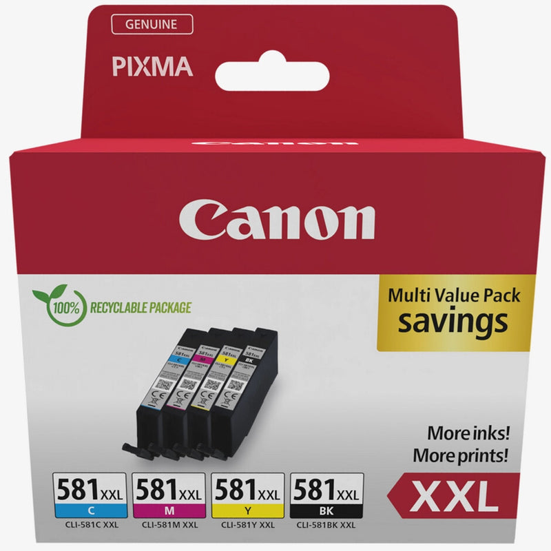 Canon CLI-581CMYK XXL blækpatron Original Sort, Blå, Magenta, Gul
