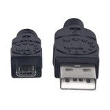 Manhattan 307178 USB-kabel USB 2.0 1,8 m USB A Micro-USB B 0,48 Gbit/sek. Sort
