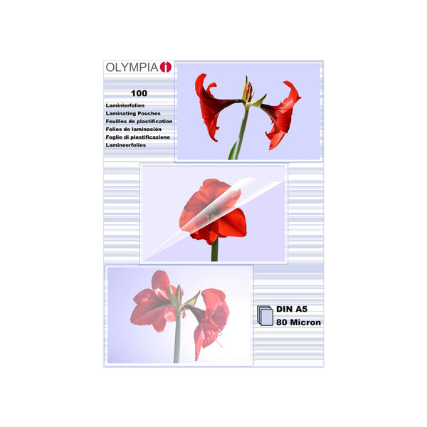 Olympia 1x100 DIN A5 80 micron plastlomme 100 stk