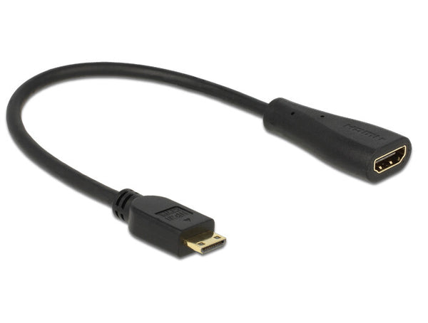 DeLOCK 0.23m mini-HDMI/HDMI HDMI-kabel 0,23 m HDMI Type C (Mini) HDMI Type A (Standard) Sort