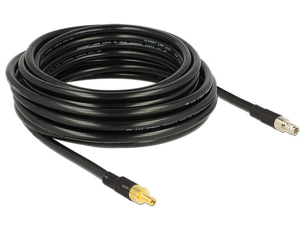 DeLOCK 10m SMA/SMA koaxial kabel CFD400, LLC400 Sort