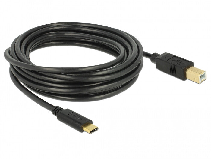 DeLOCK 83667 USB-kabel USB 2.0 4 m USB C USB B 0,48 Gbit/sek. Sort