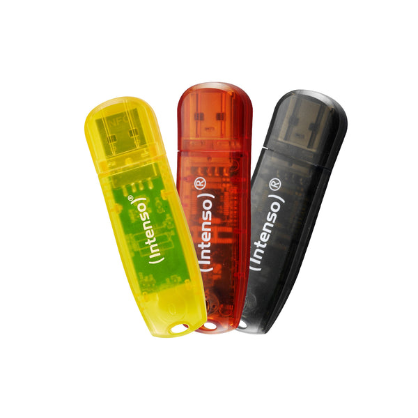 Intenso Rainbow 3x32GB Yellow/Red/Black USB-nøgle USB Type-A 2.0 Transparent